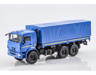 Камский грузовик 43118 рестайлинг бортовой с тентом, синий