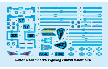 Сборная модель Самолет  F-16B/D Fighting Falcon Block15/30/32