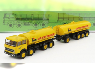 FIAT 691 Millepiedi Tanker Truck Agip Supercortemaggiore 1961, Yellow Black