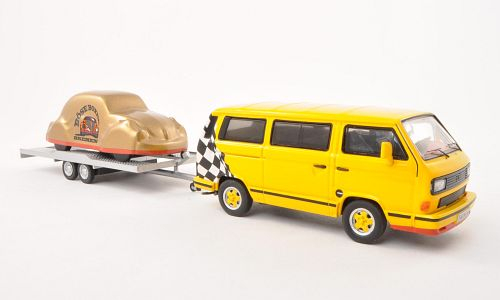 VOLKSWAGEN T3b Bus с прицепом VW Beetle, Yellow