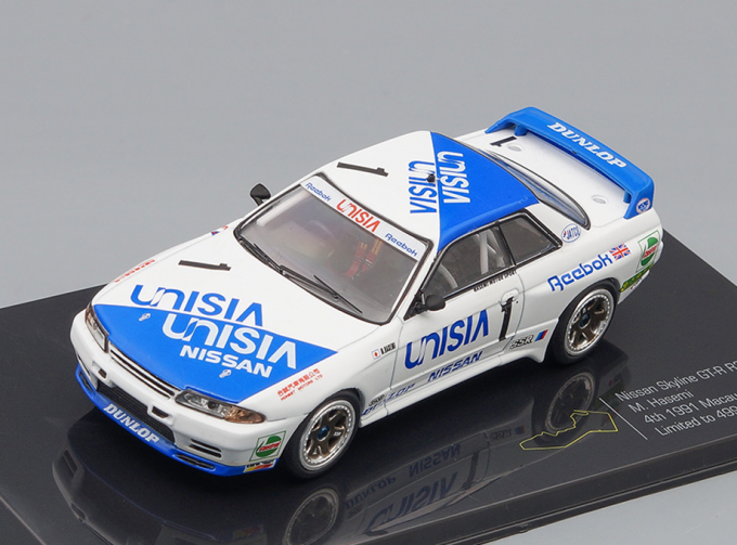 NISSAN GT-R R32 M.Hasemi Macau Guia Race 1991, white / blue