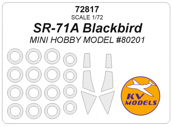 Маска окрасочная SR-71A Blackbird (Mini Hobby Model #80201) + маски на диски и колеса