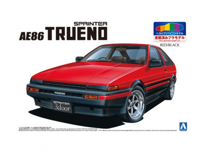 Сборная модель Автомобиль Toyota AE86 Trueno '83 (Red/Black)