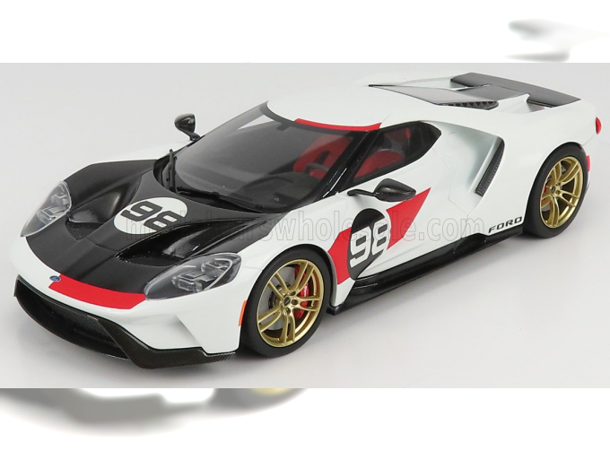 FORD Gt N 98 (2021) - Tribute 24h Daytona K.miles L.ruby (1966), White Carbon Red