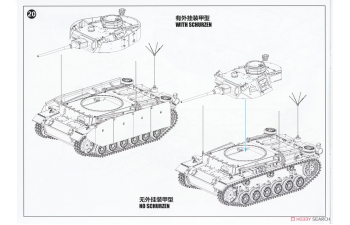 Сборная модель немецкий танк Pz. Bef.Wg. III Ausf.K (2 в 1) с Schurzen