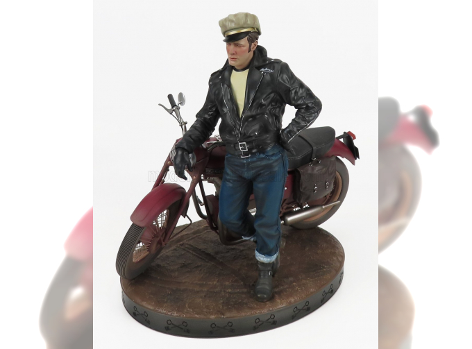 TRIUMPH Thunderbird With Marlon Brando Figure - Tv Series, Red