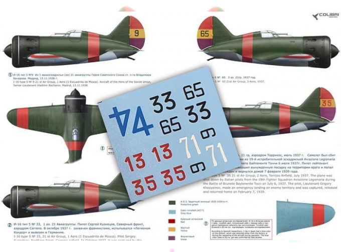 Декаль I-16 type 5 (Western Military District 1941)