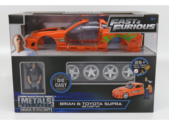 TOYOTA Supra Mkiv (1995) - Paul Walker - With Figure Brian O'conner - Fast & Furious I (2001), Orange Green