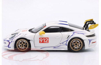 PORSCHE 911 (992) GT3 RS №911 (2023), white / yellow / decor