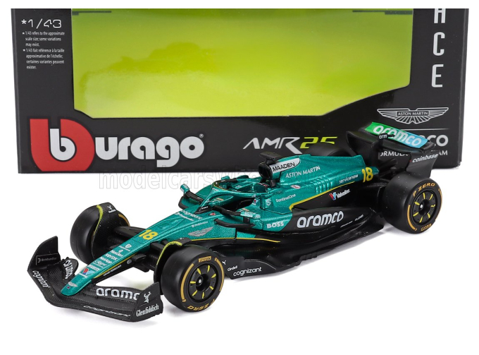 ASTON MARTIN F1 Amr25 Team Aramco Cognizant №18 Season (2025) Lance Stroll, Green Black