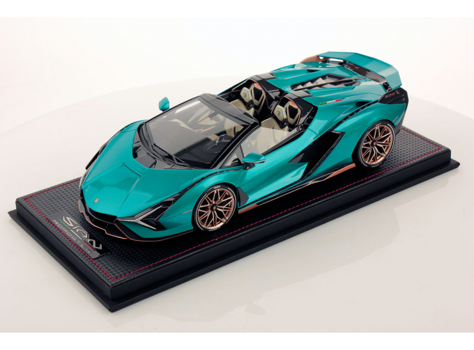 LAMBORGHINI Sian Fkp 37 Hybrid Roadster Open (2020) - Con Vetrina - With Showcase, Blue Green Met