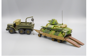 тягач Laffly S45 c прицепом Titan и танком Char D2