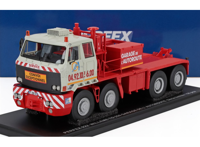 WILLEME Tg250 Truck Garage De L'autoroute Transport 4-assi 1962, Light Grey Red