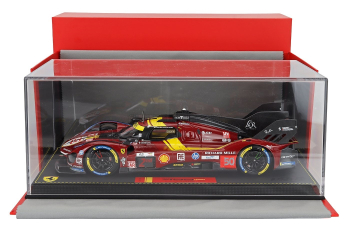 FERRARI 499p 3.0l turbo v6 Team Ferrari AF Corse №50 24h Le Mans (2025) Antonio Fuoco - Miguel Molina - Nicklas Nielsen - Con Vetrina - With Showcase 