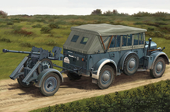 Сборная модель Mittlerer Einheits PersonenKraftwagen (m.E.Pkw)Kfz12(Early Version) & 2.8cm sPzB41 On L