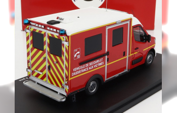 RENAULT Master Van Was Sdis 77 Vehicule De Secours Et D'assistance Aux Victimes Ambulance Sapeurs Pompier (2019), Red White Yellow