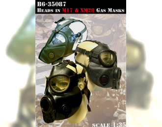 Heads in M17 & XM28 Gas Masks / головы для фигурок в противогазах M17 и XM28