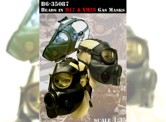 Heads in M17 & XM28 Gas Masks / головы для фигурок в противогазах M17 и XM28