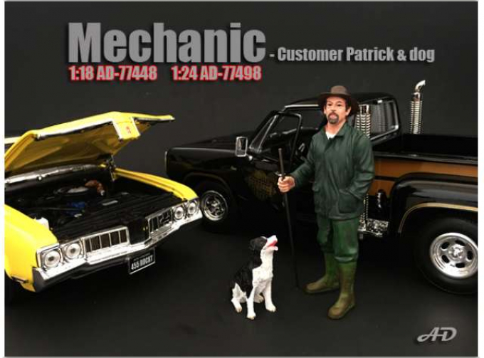 FIGURES MECCANICO CON CANE - MECHANIC PATRICK WITH DOG, GREEN