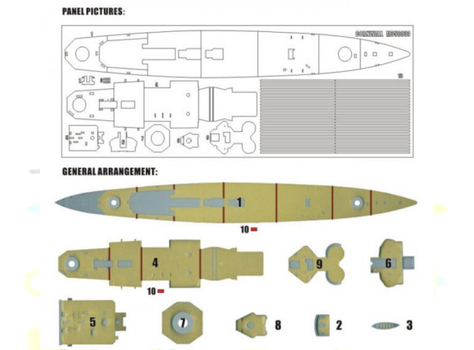 Маска окрасочная HMS CORNWALL (Trumpeter 05353)