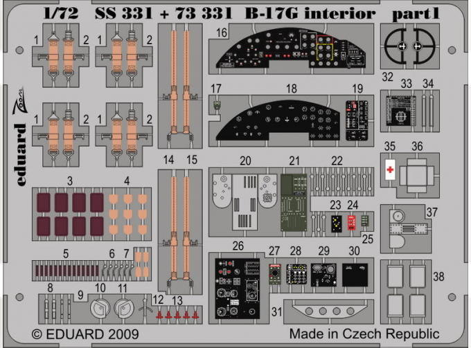 Цветное фототравление для B-17G interior S. A