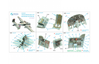 3D Декаль интерьера кабины B-25J Mitchell Glass Nose (HK models)