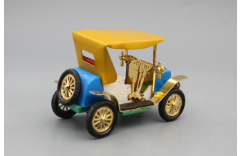 Машинка старинная #5, голубой / желтый