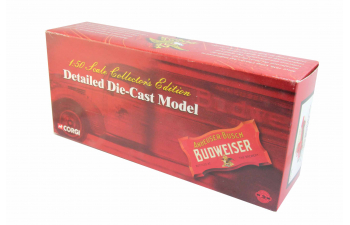 Budweiser White Flatbed with Box Load, red