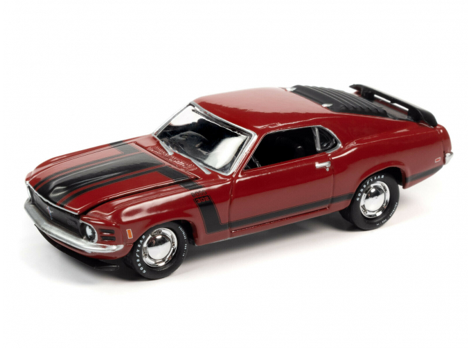 FORD Mustang Boss 302, Candy Apple Red with BOSS 302 Black Stripes 1970