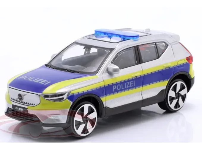 VOLVO EX40 Polizei (2022), white/blue/yellow