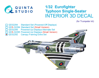 3D Декаль Внутренний переплет остекления и дополнения для Eurofighter Typhoon EF-2000/2000A Одноместный (Trumpeter)