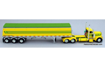 Peterbilt 379 Day Cab w/Lode Distinction Tri-Axle Hopper Trailer, Green/Yellow