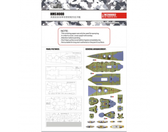 Маска окрасочная HMS HOOD RC Brass Upgrade Kits for 03710