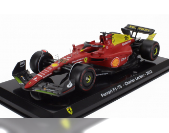 FERRARI F1-75 Scuderia Ferrari №16 Pole Position And 2nd Monza Italy Gp (2022) Charles Leclerc - Con Vetrina - With Showcase, Red Yellow