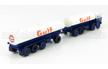 FIAT 690 Millepiedi Tanker Truck Gulf 1960, Blue White