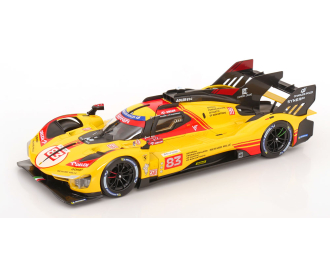 FERRARI 499p 3.0l Turbo V6 Team Af Corse №83 24h Le Mans (2024) Robert Kubica - Robert Shwartzman - Yifei Ye, Yellow Red