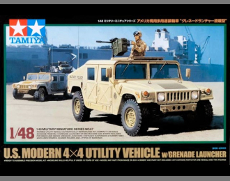 Современный американский военный автомобиль 4x4 Hummer с двумя фигурами