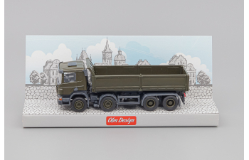 SCANIA P 8х4 самосвал с стальными бортами, хаки