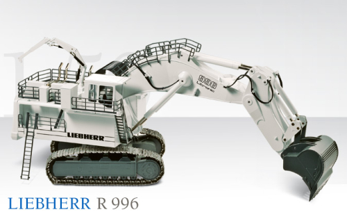 LIEBHERR R996 Mining Bagger, Tieflöffel, weiss,1:50