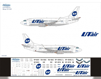 Декаль на самолет боенг 737-500 (ЮтАйр)