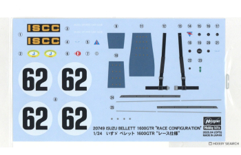 Сборная модель ISUZU Bellett 1600 Gtr №62 Racing 1969