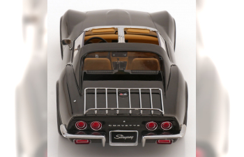 CHEVROLET Corvette C3 with removable roof parts and side pipes (1972), black