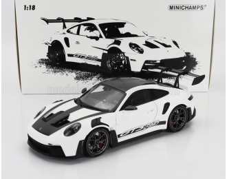 PORSCHE 911 992 Gt3 Rs Coupe Weissach Package (2022) - Black Rims, White Black