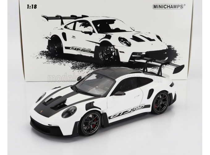 PORSCHE 911 992 Gt3 Rs Coupe Weissach Package (2022) - Black Rims, White Black