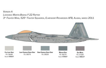 Сборная модель cамолет F-22A RAPTOR