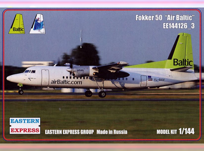 Сборная модель Пассажирский самолет Fokker F-50 (Air Baltic)