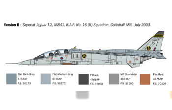 Сборная модель JAGUAR T.2 R.A.F Trainer Military Airplane 1970