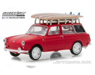 VOLKSWAGEN 1600 c багажником и доской для серфинга 1962 Red