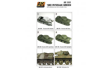 Набор акриловых красок 4BO RUSSIAN GREEN SET (4БО) (6 красок)