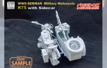 Сборная модель WW2 German R75 motorcycle /W Side Car, ( BMW R75 WW2)